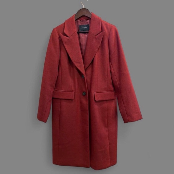 Banana Republic Jackets & Blazers - Banana Republic Spiced Rum Red Knee-Length Coat | Size M